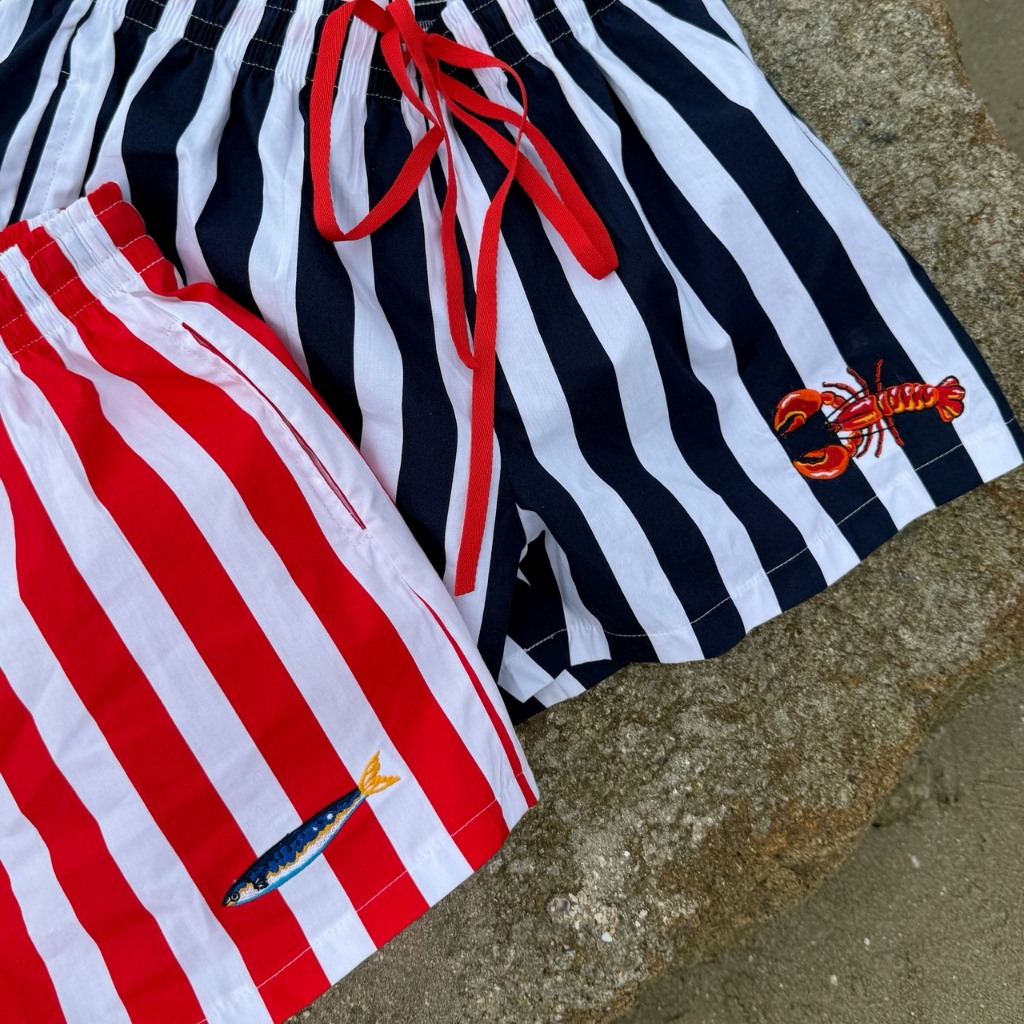 Pool Pants - กางเกงลายริ้ว ขาสั้น / ขายาว ทรงสวย เอวสูง  งานปัก พร้อมส่ง    ผ้าเกรดพรีเมียม รอบนี้สวยแบบ 10/10 ไม่หักเลย - รูปที่ 4