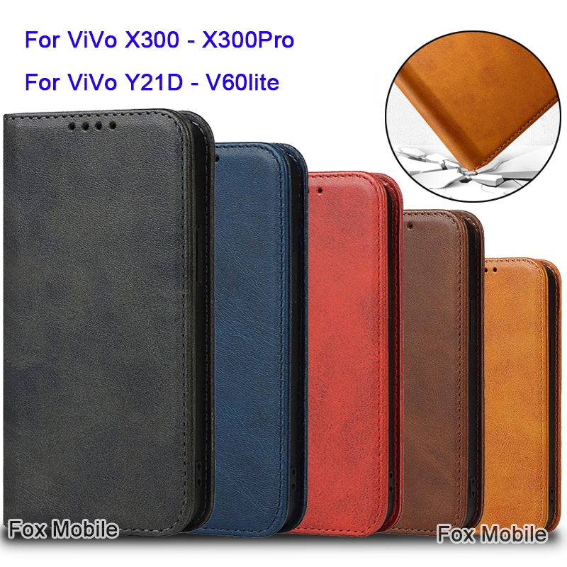 จัดส่ง1-3วัน เคส ฝาพับหนัง สำหรับ ViVo X300Pro X300 V60 Y21D/Y31(2025) V60lite V50lite V50 XUNDU