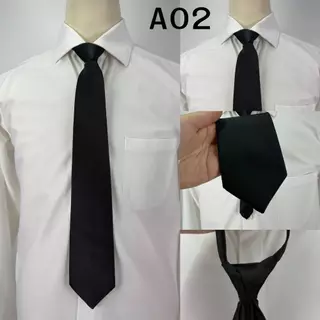 เนคไทผู้ชายสีดำแบบซิป ใส่ง่าย หล่อไวไม่ต้องผูกเอง เหมาะสำหรับใช้งานทุกวันและทุกโอกาส