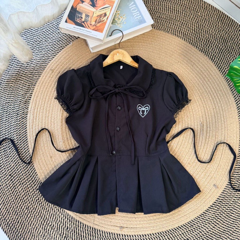 ( เสื้อ )คอปกปักหัวใจโบว์แขนตุ๊กตามี 2 size - รูปที่ 3