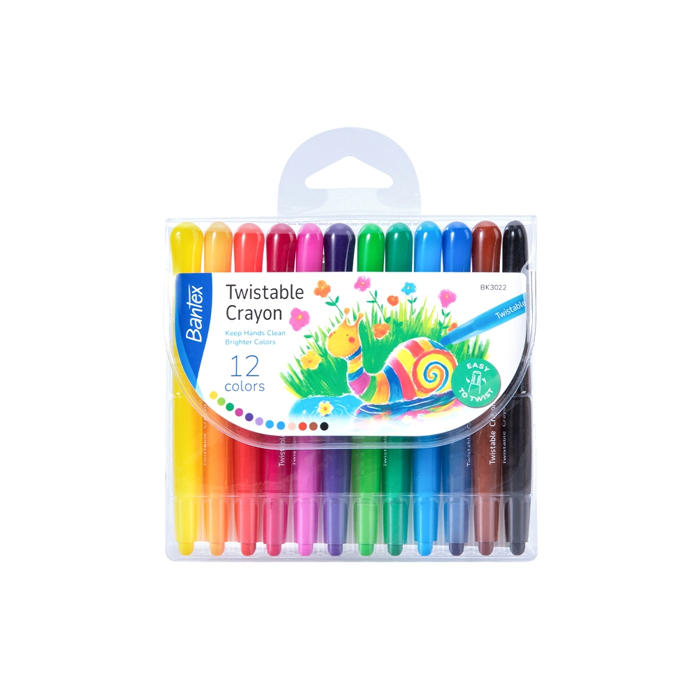 Bantex สีเทียน ดีไซน์สมัยใหม่ ปลอดภัยสำหรับเด็ก สีไม่เลอะมือ 12/24สี พกพาสะดวก Oil Pastel