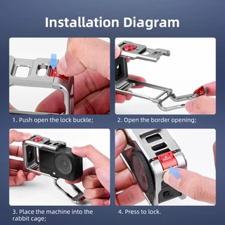 สําหรับ DJI Osmo Action 6 โลหะกรงกระต่ายกรอบ Multi functional ขยายกรอบ Action 6 อุปกรณ์เสริมสําหรับกล้องกีฬา