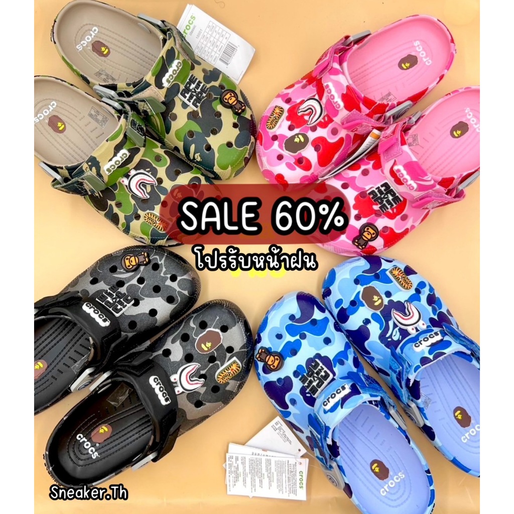 รุ่นCroc Clog-Ba รองเท้าแตะ ไม่เจ็บเท้า ทรงสวย ใส่ได้ทั้งชายและหญิง M4-M11 มี 4 สี AMA149