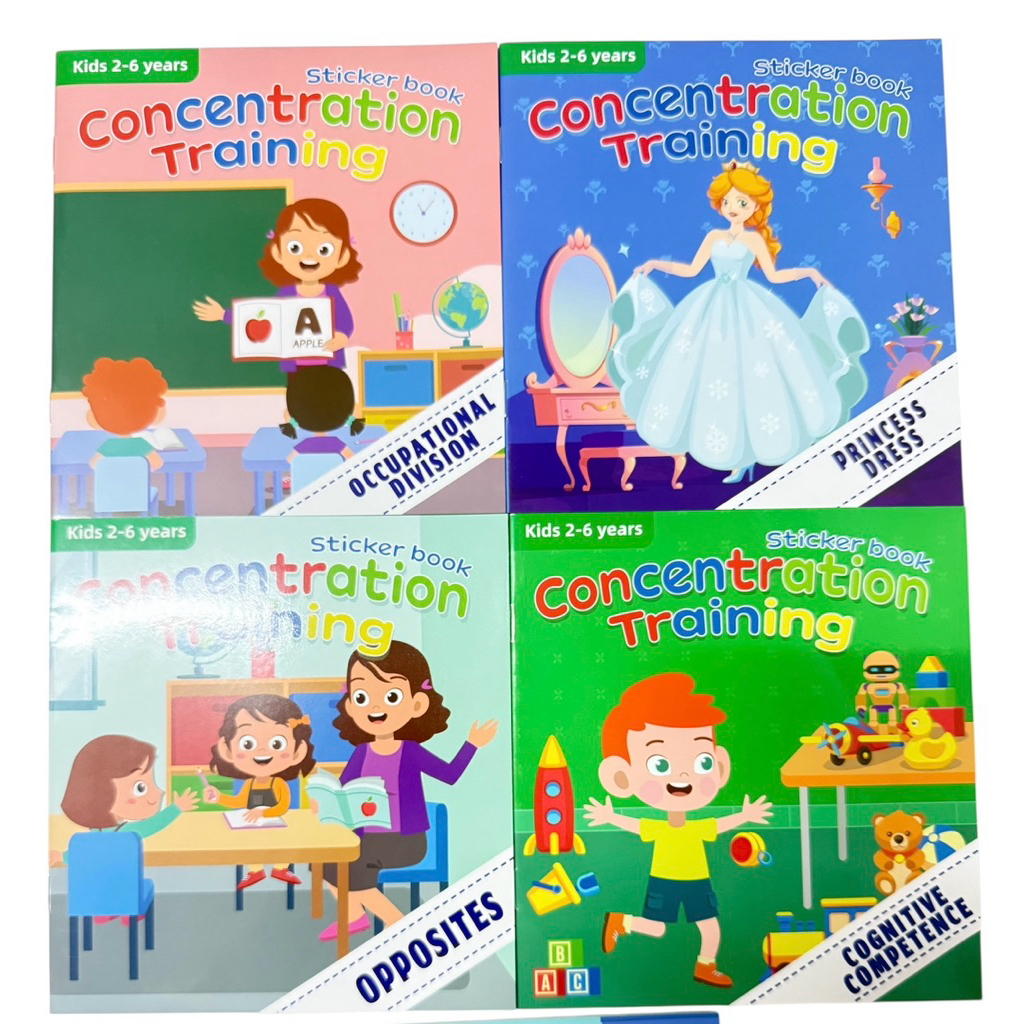 หนังสืออ่านภาษาอังกฤษเสริมความรู้ หนังสือสติ๊กเกอร์ติดสนุก full brain development sticker concentration training sticker ราคา ถูกที่สุด ดีลบีเคเค แกลเลอรีภาพที่ 5