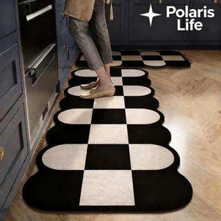 พรมห้องครัวคุณภาพสูง 2 ชิ้น พรมเช็ดเท้าแห้งเร็ว วัสดุดูดซับน…