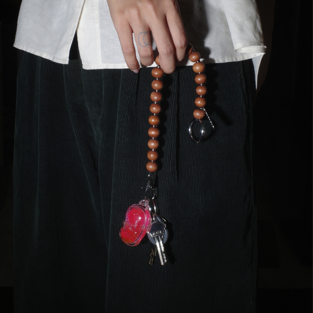 Wooden Prakham Charm - สายคล้องประคำลูกปัดไม้