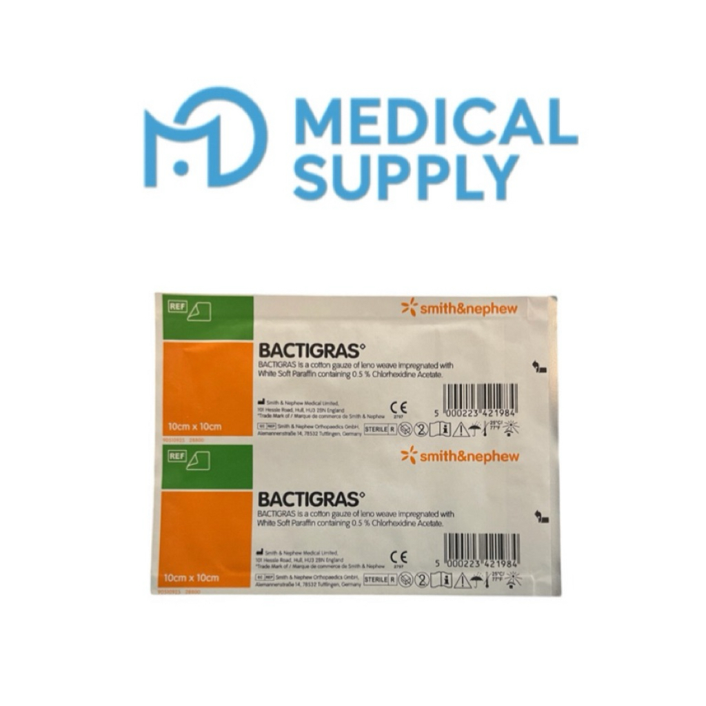 BACTIGRAS ขายเเยกราคาต่อ 1 แผ่น (ตาข่ายแปะแผล Smith & Nephew )ขนาด 10x10 cm.