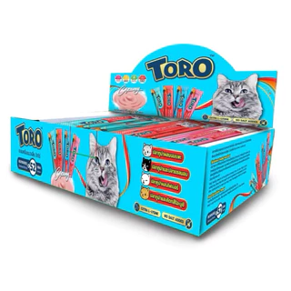 (แพ็คสุดคุ้ม 52 ซอง) TORO TORO โทโร่ ครีมแมวเลีย ขนมแมวเลีย ยกกล่อง