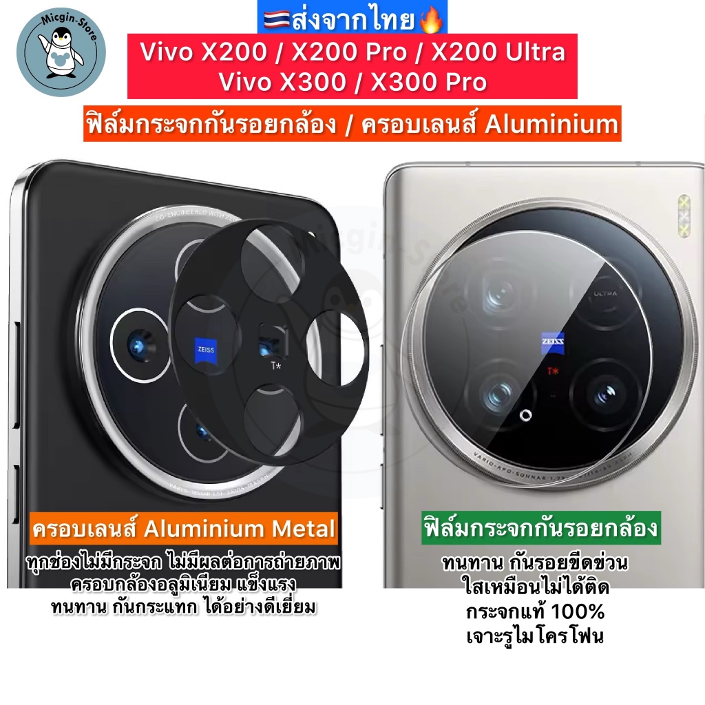 ฟิล์มกระจกกล้อง Vivo X300 / X300 Pro / X200 / X200 Pro / X200 Ultra กระจกกันเลนส์กล้อง ครอบเลนส์ Alu