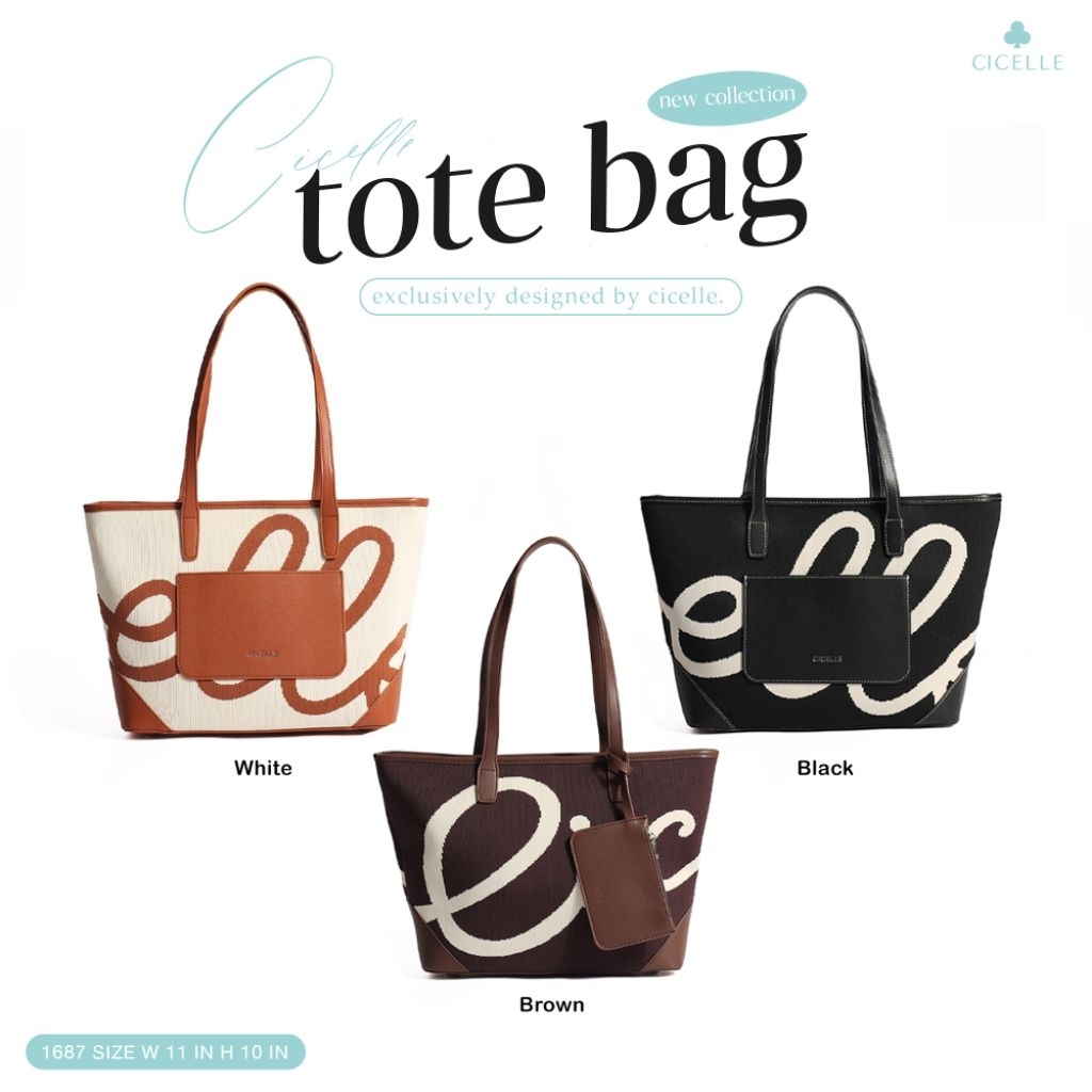 กระเป๋าทรงTote Bag CICELLE🤎กระเป๋าผ้าแคนวาสcicelle🤎