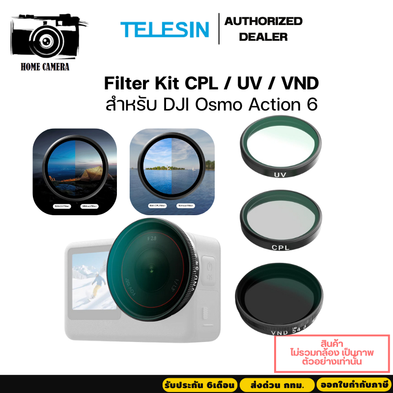 Telesin DJI Osmo Action 6 Filter Kit CPL+VND +UV