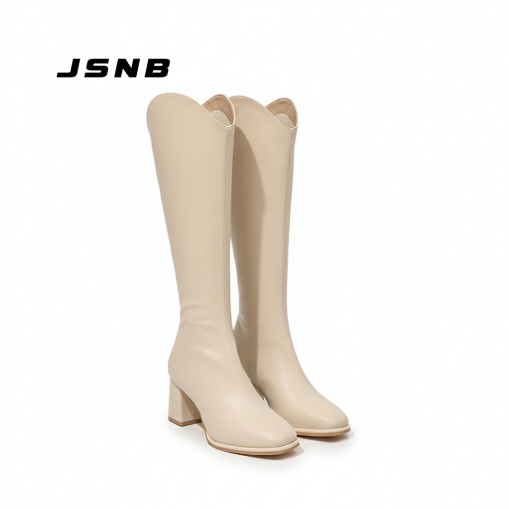 JSNB ส่งฟรี รองเท้าบูทแฟชั่น พร้อมส่ง บูทส้นสูง รองเท้าส้นสูงแฟชั่น บูทสูงฤดูหนาว [LNE658]