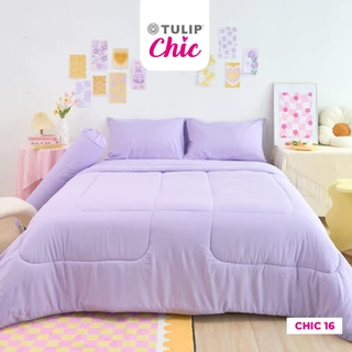 TULIP CHIC สีพื้น CHIC16 โทนสีม่วงพาสเทล ชุดผ้าปู ผ้าห่มนวม สไตล์มินิมอล สัมผัสนุ่มไม่ระคายผิว