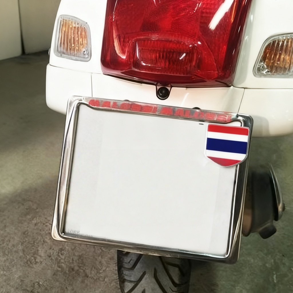 แผ่นเพลทอลูมิเนียม ติดรถ ลวดลายธงชาติ พร้อมกาวสองหน้า ขนาด 5.5x5.5cm แบบโล่ พร้อมส่ง-DanDIn - รูปที่ 6