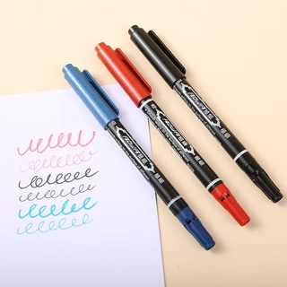 10 แท่ง มาร์กเกอร์สองหัว มาร์คเกอร์2หัว 1/0.5 มม มีสีดำ แดง น้ำเงิน