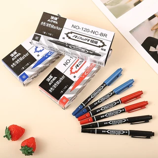 10 แท่ง มาร์กเกอร์สองหัว มาร์คเกอร์2หัว 1/0.5 มม มีสีดำ แดง น้ำเงิน