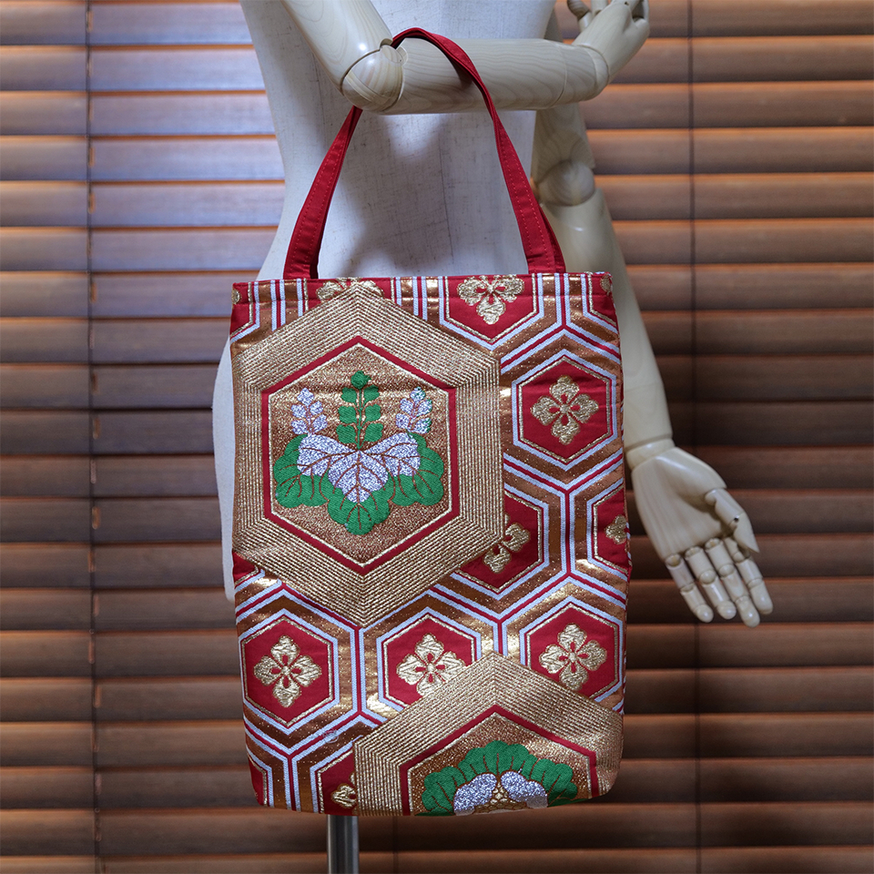 Medium Tote Bag (Fits A4 Size) | upcycled kimono fabric | JAPAN Made | NINOWA