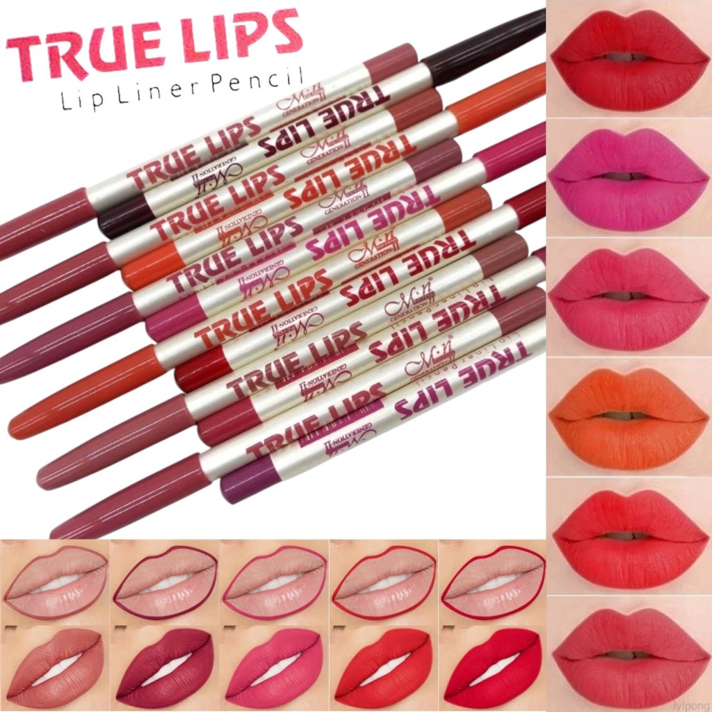 ดินสอเขียนขอบปากสวย 12แท่ง 12เฉดสี ME NOW TRUE LIPS Lip Pencil Liner 12 Colors