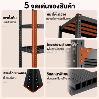 JJM ชั้นวางของ ใช้เหล็กทนสนิม 6/5/4/3 ชั้น ปรับระดับได้อิสระ รับน้ำหนักได้ 200KG ทนทาน ติดตั้งง่าย ใช้ได้ทั้งคลัง/ครัว