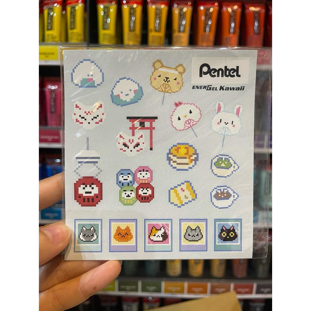 [สินค้าฟรีเมื่อซื้อสินค้า Pentel ครบ 500 บาทขึ้นไป] สติ๊กเกอร์เพนเทลรุ่นพิ๊กเซล