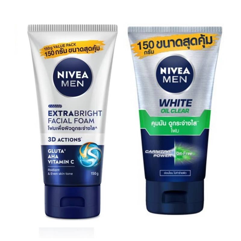 โฟมล้างหน้า Nivea นีเวีย เมน เอ็กซ์ตร้า ไบรท์ เฟซ โฟม 150 กรัม