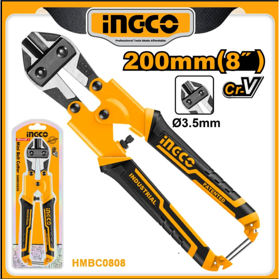 คีมตัดลวด 8นิ้ว กรรไกรตัดลวด คีมตัดสลิง INGCO HMBC0808 คีมตัดลวดมินิ กรรไกรตัดเหล็กเส้น