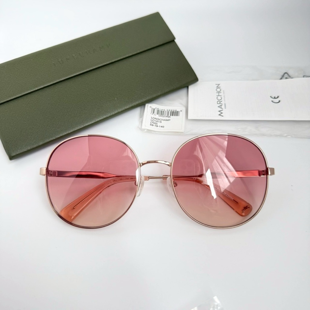 LO161S-703 Women's Rose Gold Round Sunglasses