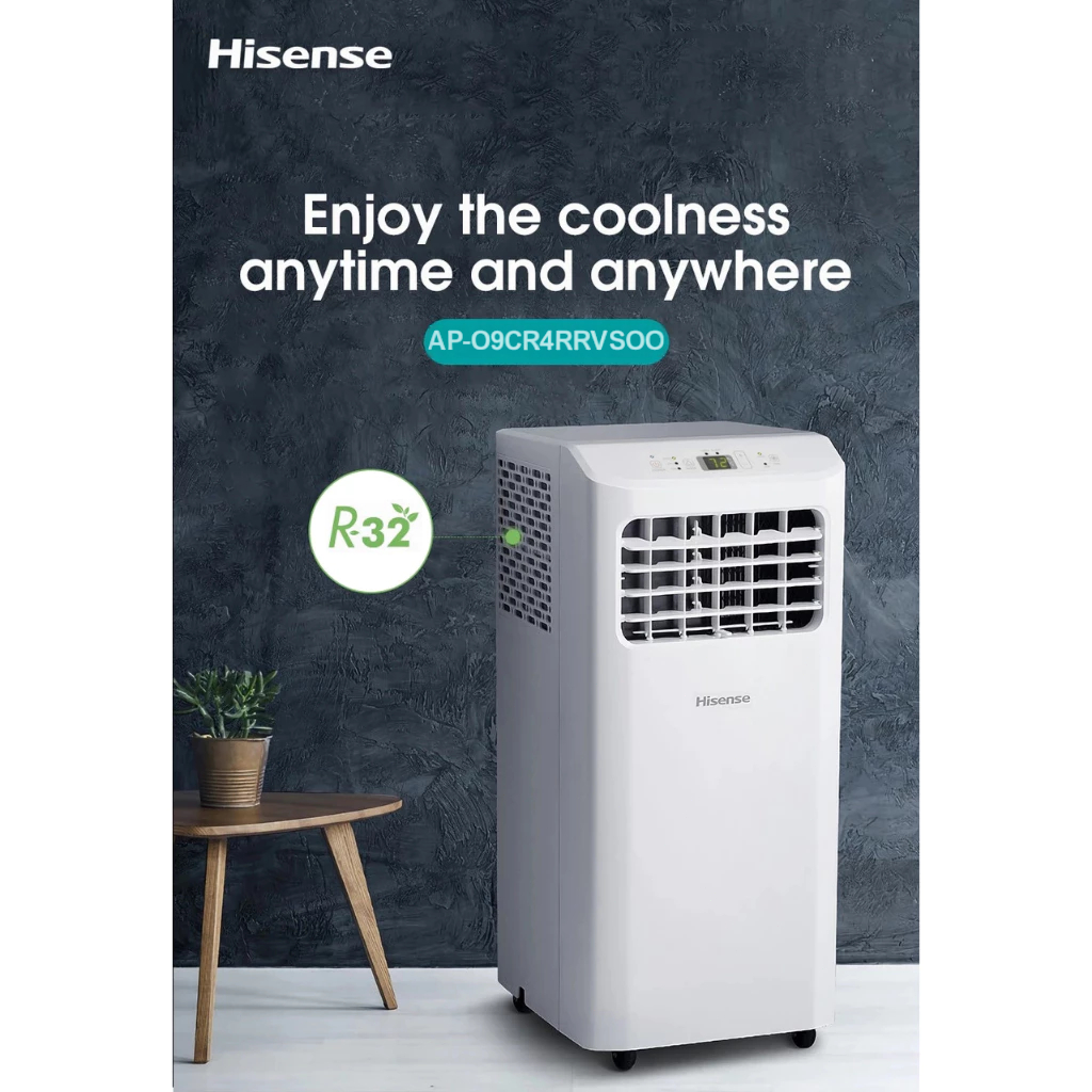 Hisense แอร์เคลื่อนที่ 9000 BTU รุ่น AP-09CR4RRVS00 แอร์ พัดลมไอเย็น แอร์ตั้งพื้น แอร์คลื่นที่ [NEW]
