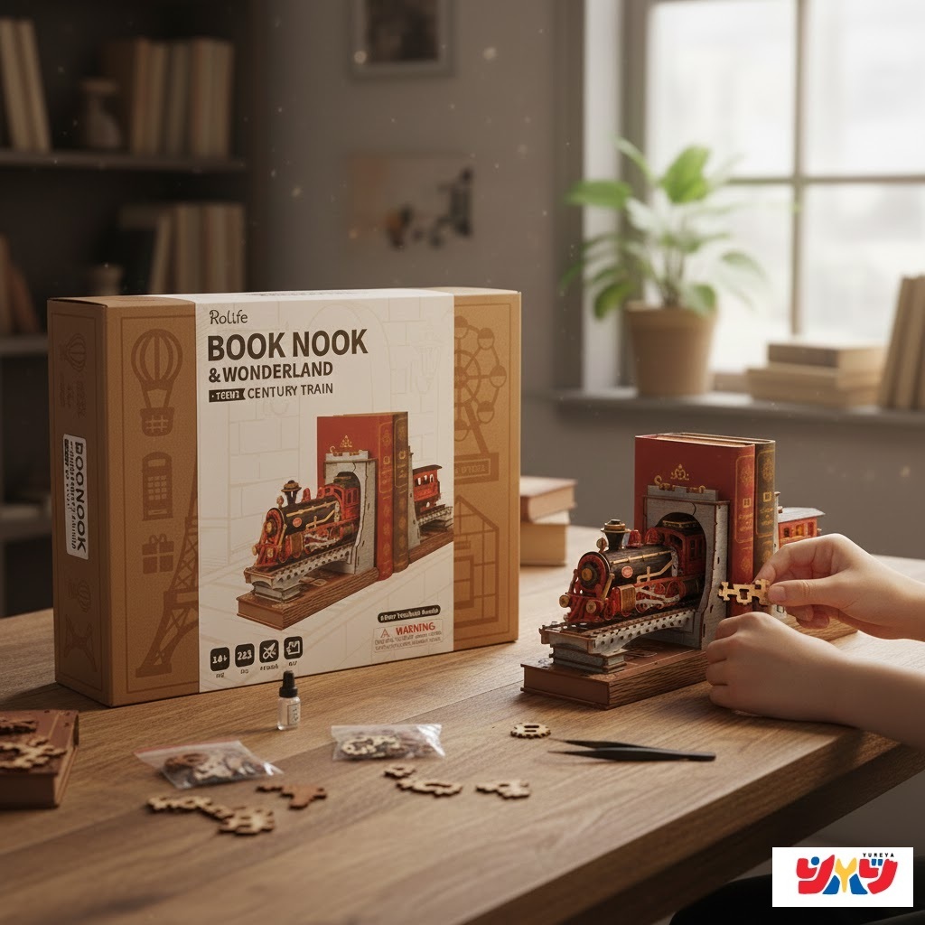 Robotime DIY ชุดตัวต่อไม้ RBT Century Train รถไฟ ที่คั่นหนังสือ