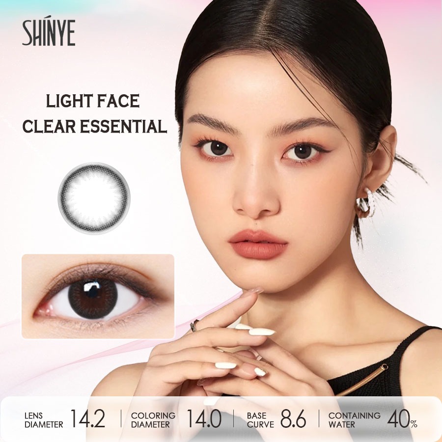 SHINYE 14.5mm คอนแทคเลนส์ 6 เดือน คอนแทคเลนส์สายตาสั้นแห่งปีคอนแทคเลนส์แบบมีองศา Black คอนแทคเลนส์สี