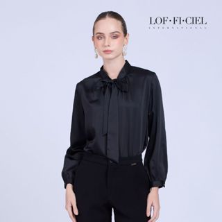LOF-FI-CIEL Woman's blouse Silk Satin เสื้อผู้หญิง คอผูก แขน…