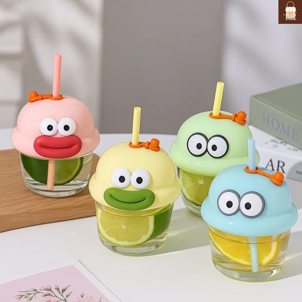 พร้อมส่ง!! แก้วน้ำขนาดเล็กแบบพกพา แก้วน้ำน่ารักพร้อมหลอดดูด ถ้วยน้ำหัดดื่ม 210 ml. ฝามีจุกปิดกันฝุ่น ราคา ถูกที่สุด ดีลบีเคเค แกลเลอรีภาพที่ 5