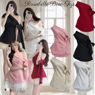 “Rosabelle BowTop 💕(อก28-38) เสื้อโบว์ไหล่เดียวทรงเก๋ งานสวยหรูดูแพงมากกก✨สาวอวบ ใส่ได้อกถึง 38 นิ้ว