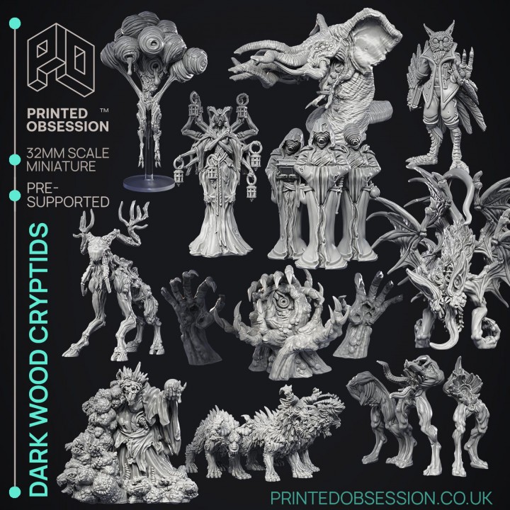 Cryptids of the Darkwoods : Collection : Miniature Resin โมเดลบอร์ดเกม ผลิตตามสั่ง Tabletop Horror
