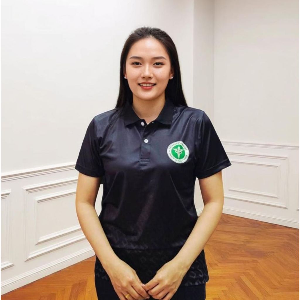 เสื้อสีดำ ดำ ลายขอ โลโก้ สาธารณสุข