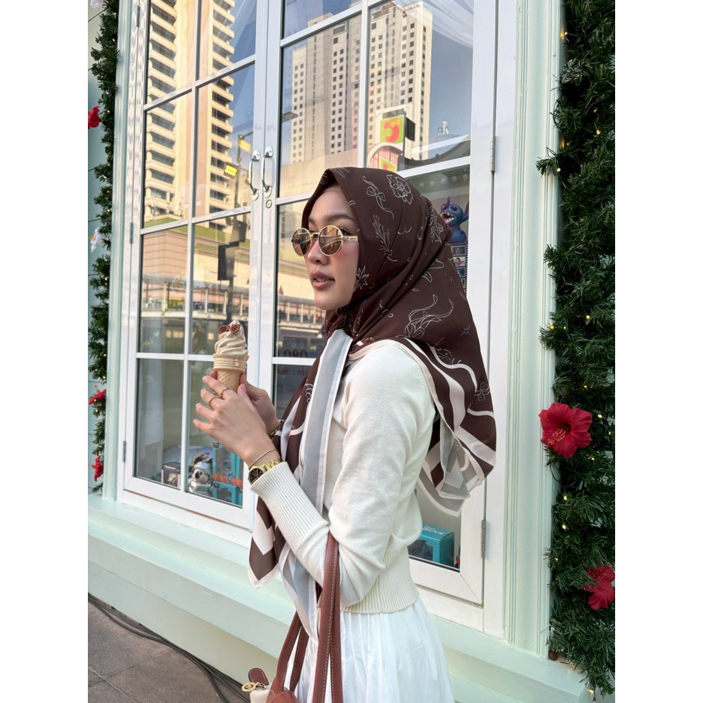 Ribbon hijab ผ้าคลุมลายริบบิ้น by 3rdfloor_studio เนื้อผ้าชีฟองพรีเมี่ยม นุ่มกว่าเดิม