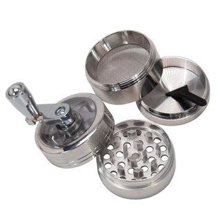 Grinder 4ชั้น ที่บดสมุนไพร สูง40mm เส้นผ่าศูนย์กลาง 40mm วัสดุโลหะ สีพื้น สีดำ จัดส่งจากประเทศไทย