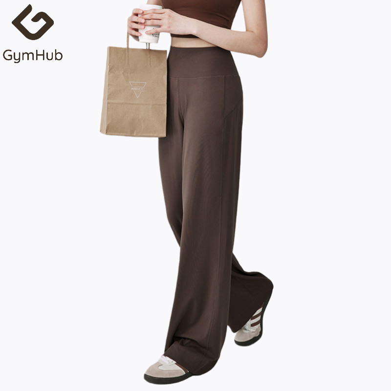 GymHub กางเกงโยคะขา เนื้อผ้าเบาพลิ้ว เอวสูงกระชับสัดส่วน ใส่สบาย ระบายอากาศดี อเนกประสงค์