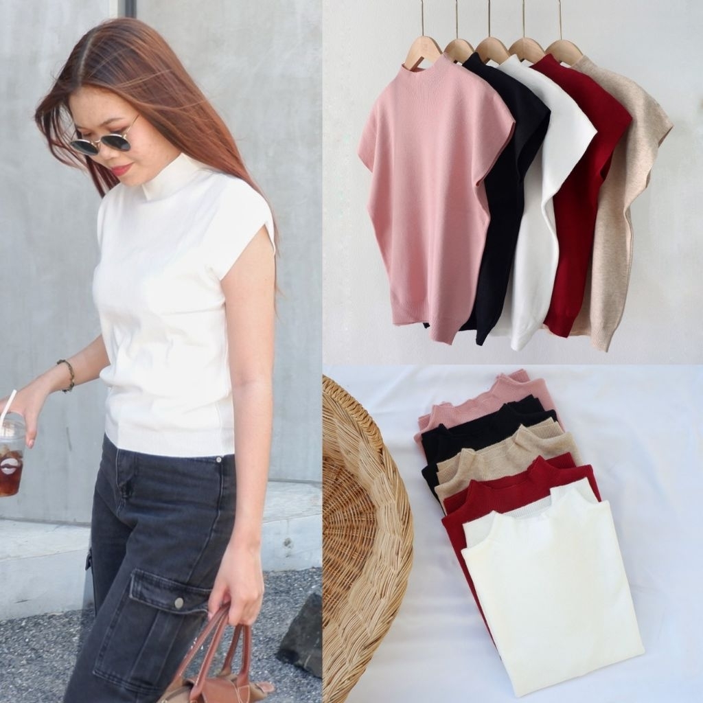 เสื้อคอปีนแขนในตัว ผ้าไหมพรมเนื้อนุ่มนิ่ม