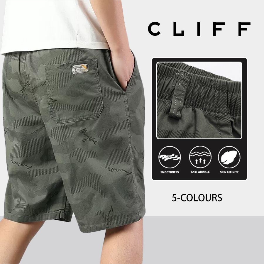 CLIFF กางเกงขาสั้นผู้ชาย ฤดูร้อนรุ่นใหม่ แบบหลวมลำลอง กีฬา