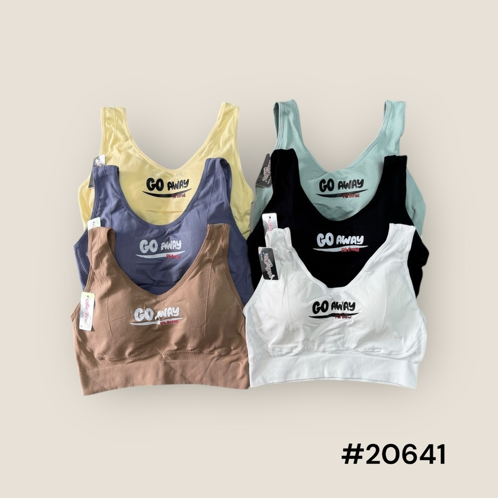 #20641# ชุดชั้นในเสื้อสปอร์ตบรา แบบสวม พิมพ์ลาย “ Go away”