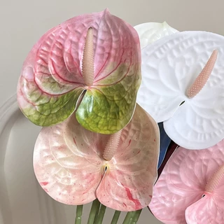 ดอกไม้ปลอม หน้าวัว Pu พลาสติก 3d สําหรับตกแต่งบ้าน