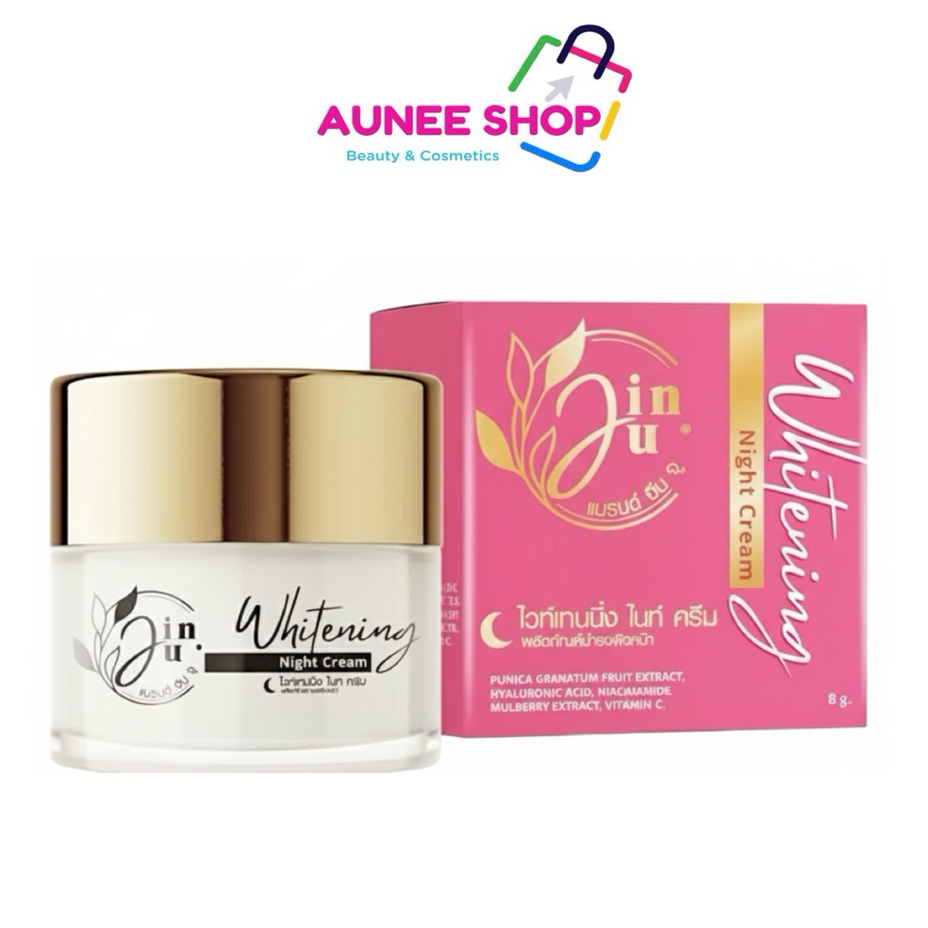 ส่งฟรี/มีไลฟ์ (กระปุก)ครีมจินจู Jinju ไวท์เทนนิ่งครีม ( กลางคืน ) ผิวทุกประเภท รอยสิวเป็นจุด