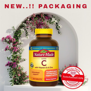 (มีแบ่งขาย!)Nature Made 🇺🇸Super C with Vitamin D3 & Zinc🍊200เม็ด