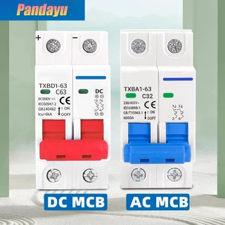เล็กสวิตช์แบตเตอรี่เบรกเกอร์ พลังงานแสงอาทิตย์ 2P DC MCB1000VAC 400V 63A สําหรับระบบPhotovoltaicPV