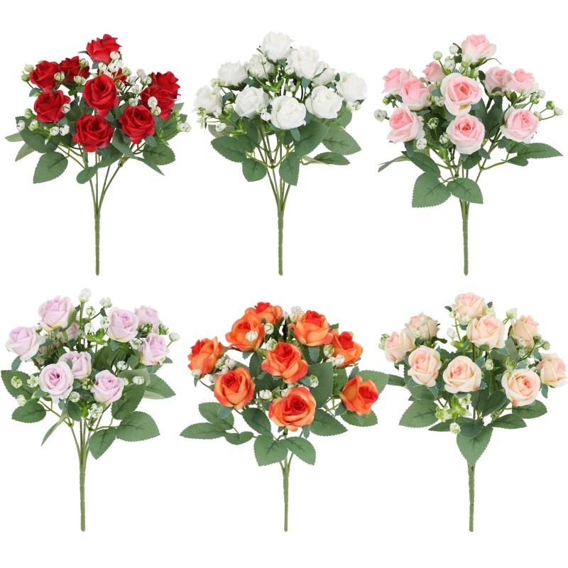 ช่อดอกกุหลาบประดิษฐ์ 31ซม. 10 ดอก เหมาะสำหรับตกแต่งงานพิเศษ