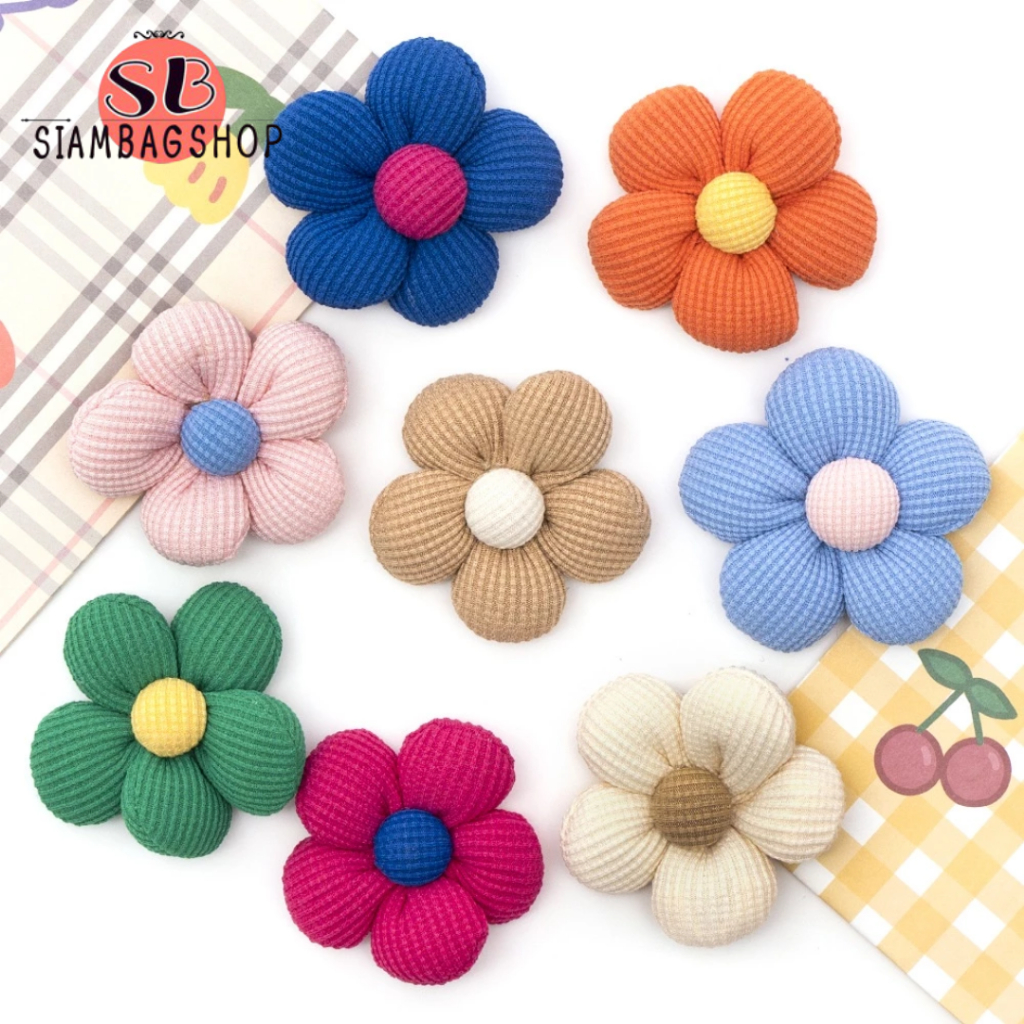 SIAMBAGSHOP(S2266) เข็มกลัดดอกไม้สีสันน่ารัก ขนาด 2 นิ้ว