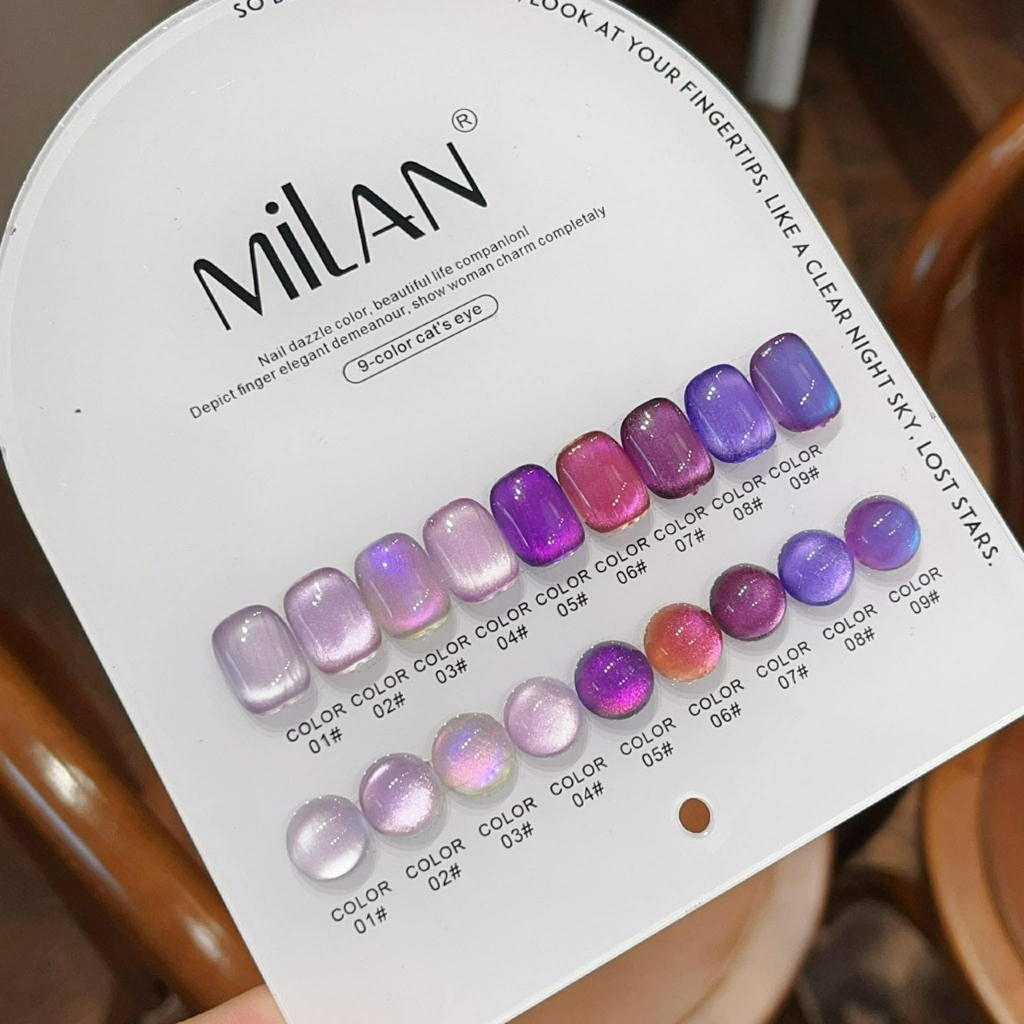 Set Cateye Milan 9 สี ชาร์ทโค้ง No.07 สีเจล เล็บเจล