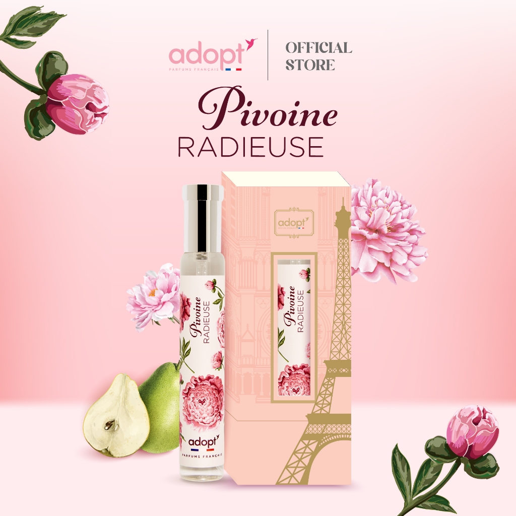 [แถมฟรี กลิ่น Gingembre 1 ขวด]🌷Pivoine🌷 ปีวอน (หอมเปล่งประกาย เพิ่มมนต์เสน่ห์) Adopt parfums น้ำหอมพรีเมียมจากฝรั่งเศส