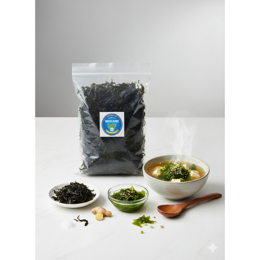 สาหร่ายวากาเมะ อบแห้ง size M ขนาด 200g.